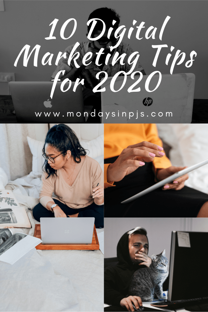 Mondays in PJs pin: 10 digital marketing tips for 2020