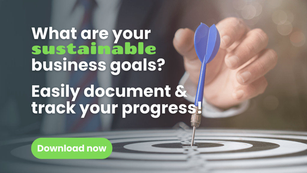Track Your Sustainable Business Goals, sustainability tracker worksheet cover